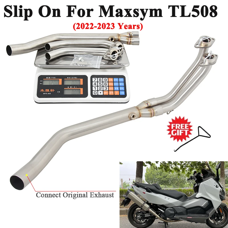 

Motorcycle Exhaust Systems Slip On For Maxsym TL508 TL 508 2022 2023 Modify Stainless Steel Front Mid Link Pipe Muffler Escape