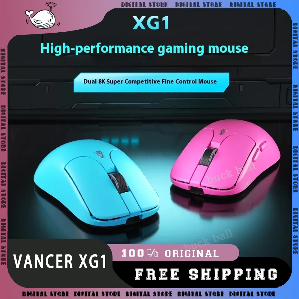 Vancer Xg1 Groove Mouse Tri Mode Paw3395 Sensor Dual 8k Polling Rate Esports Wireless Gaming Mouse Custom Pc Gamer Accessories