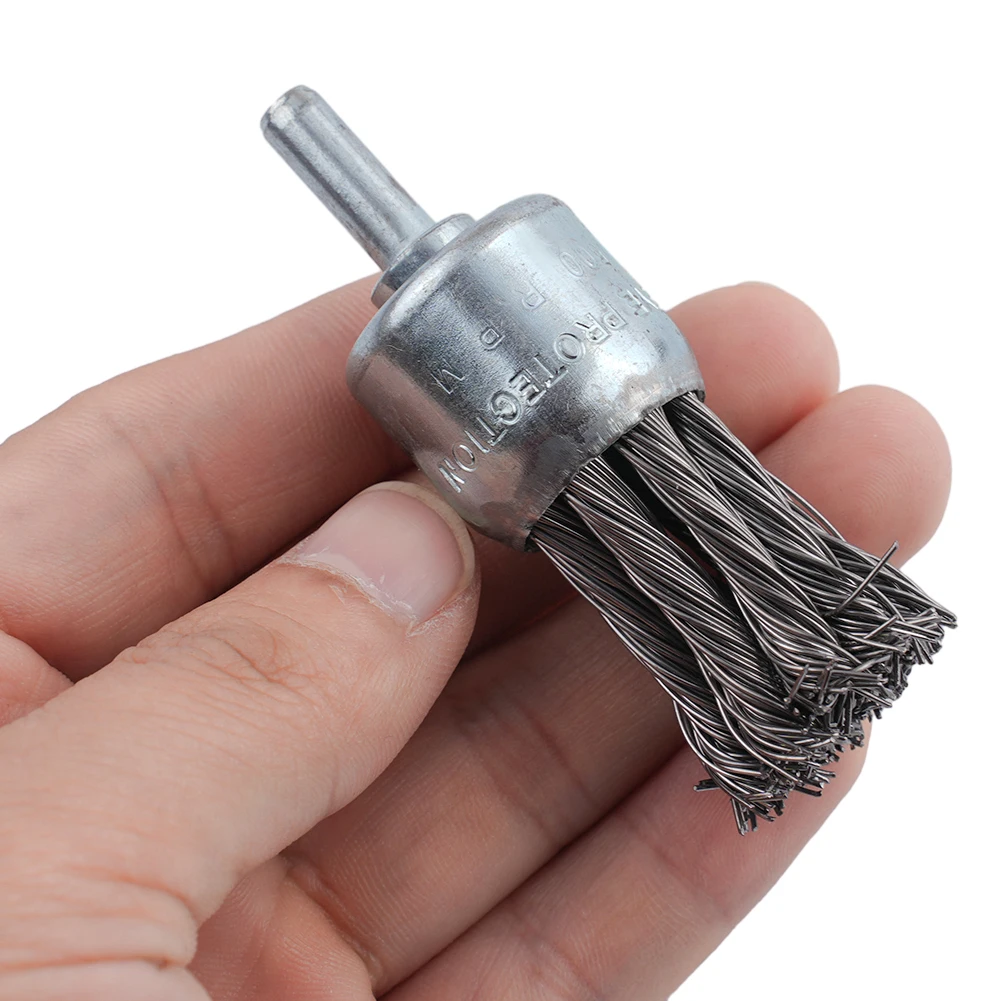 Spazzola in filo di acciaio a nido d'ape rimozione della ruggine lucidatura carbonio per smerigliatrice utensili rotanti Tist Knot Wheel Drill Set di ruote a tazza aggraffata