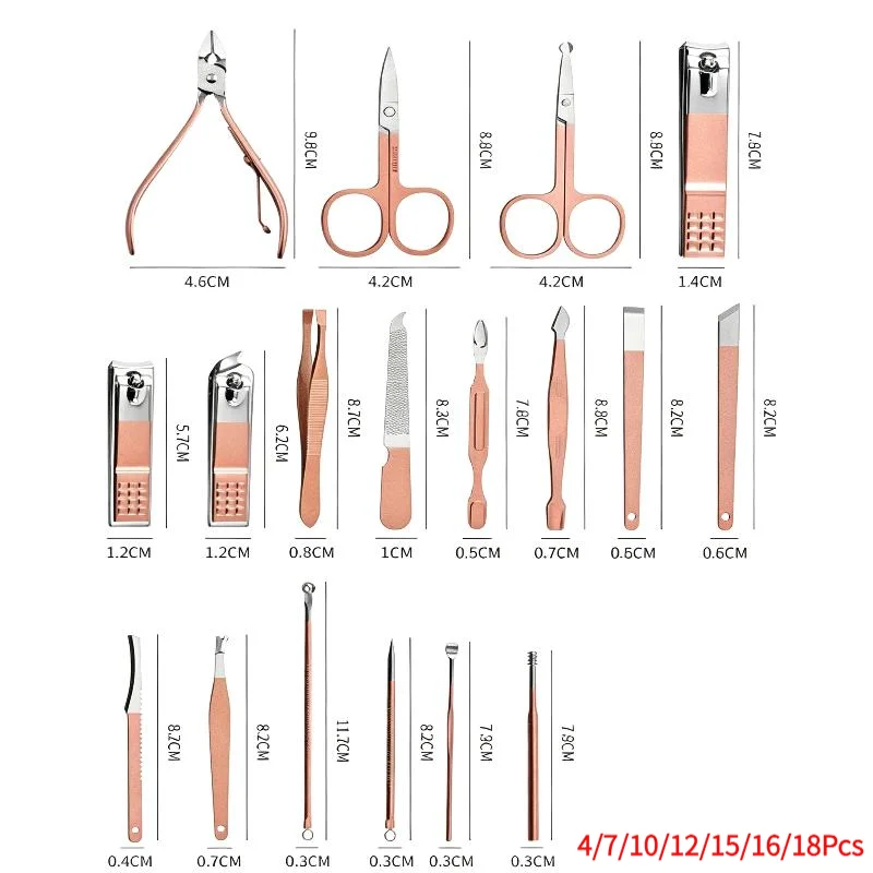 *Professional Manicure Set with Gift Box 4-18Pcs Stainless Steel Nail Clipper Kit for Holiday Gifting