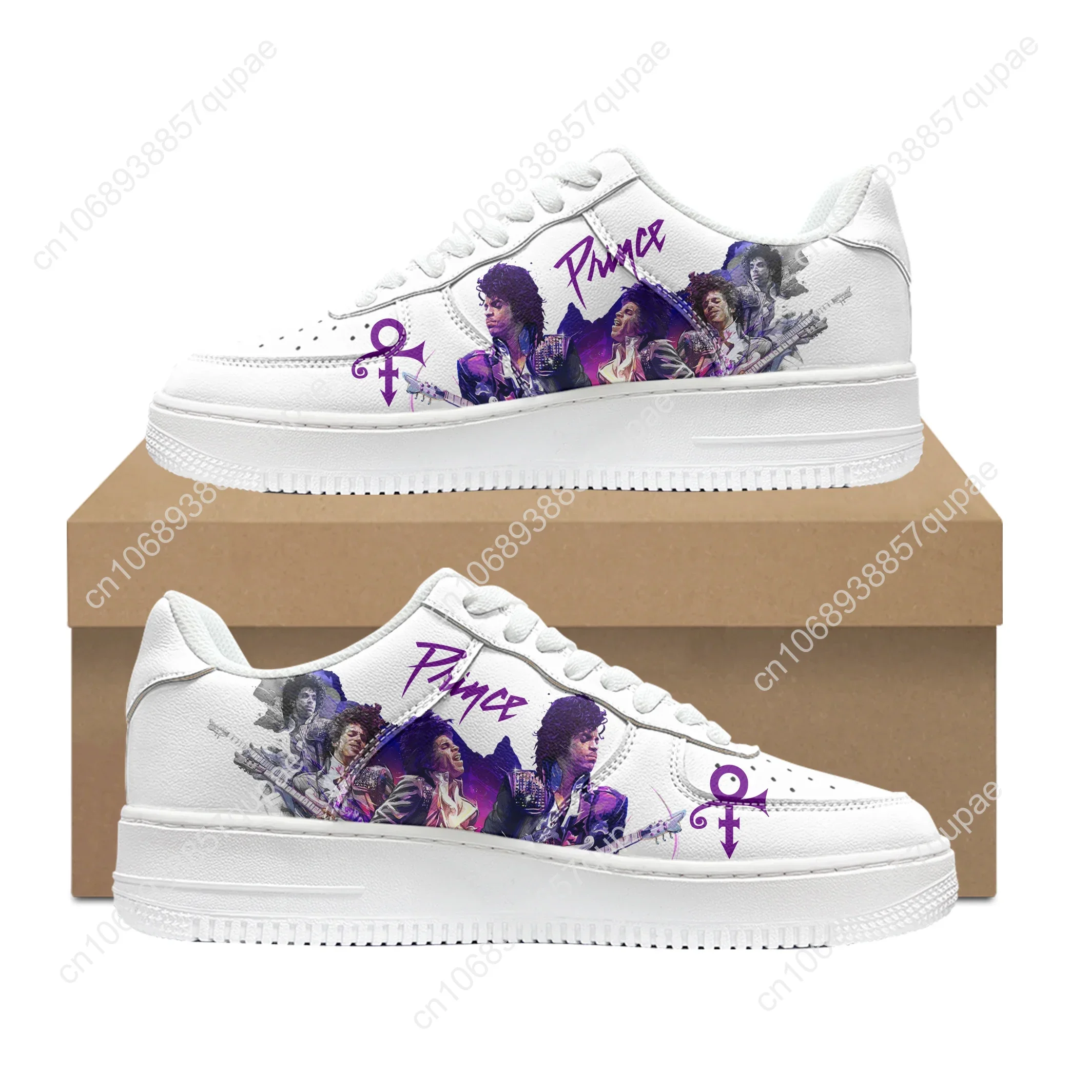 

Prince Rogers Nelson Purple Rain AF Basketball Mens Womens Sports Running Flats Force Sneakers Lace Up Mesh Custom Shoe DIY