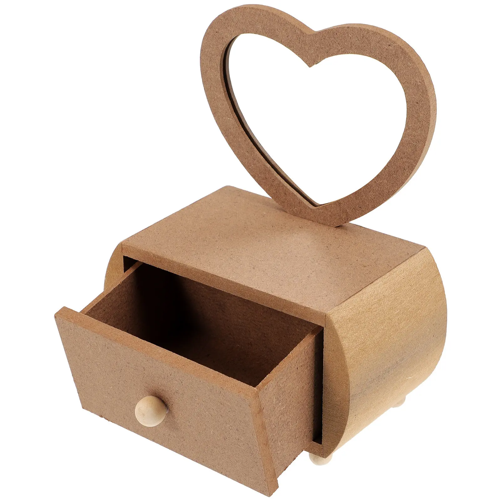 面白いdiy小型バニティトレイ木製ドレッサー、鏡付き、ナチュラルでシンプルなデザイン、装飾収納用