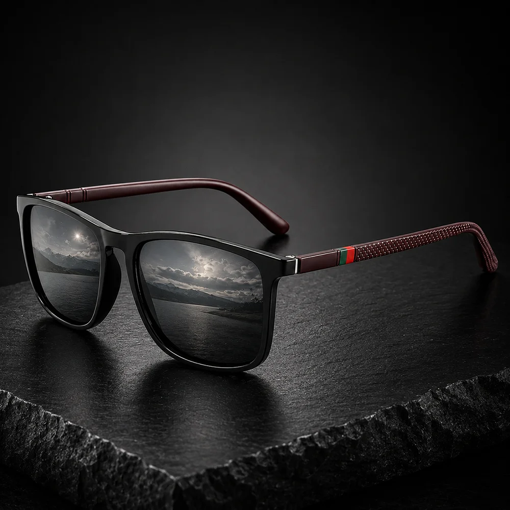 GFUIARA Herren Polarisierte Sonnenbrille UV400 Quadratisch Retro Fahr- und Angelbrille Outdoor-Sportbrille Leichte Modische Brillen für Männer – Detail 9