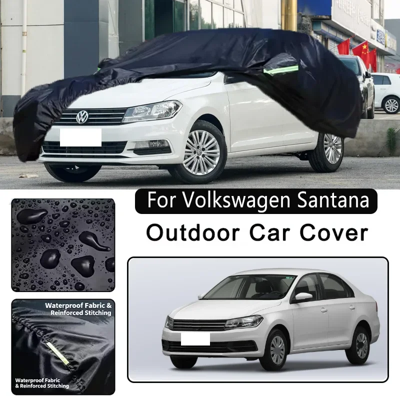 

For Volkswagen Santana Car Covers Outdoor Waterproof Dustproof Sun Rain Snow Protection Thick Oxford Cloth Car Accessories