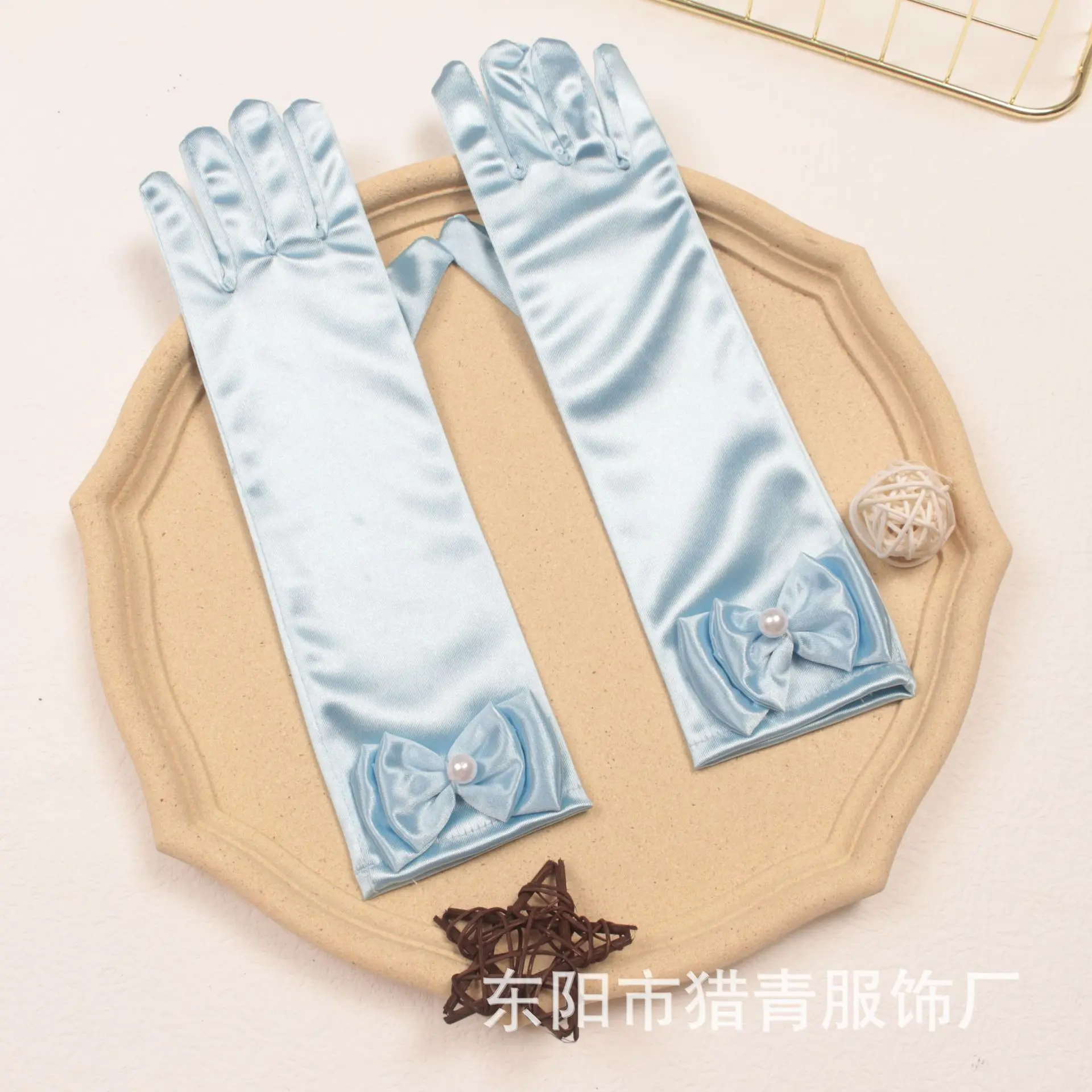 Accesorios de princesa para niñas, guantes de Elsa y Cenicienta con lazo de satén, disfraz para fiesta de cumpleaños y Halloween, regalo de Cosplay