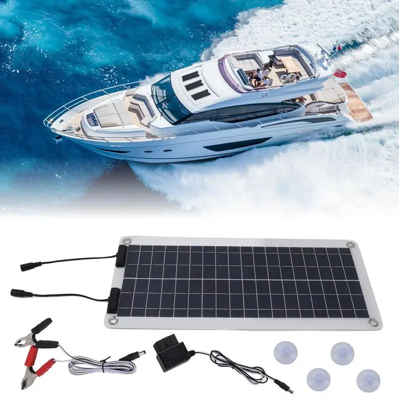 Solar Car Battery Charger 100W Trickle Battery Maintainer Dual Output Solar Panel Power Maintainer For 12V-24V Car Marine