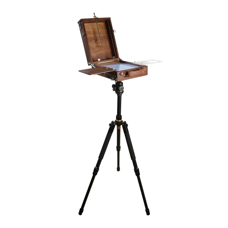 

Multifunctional Italian watercolor solid wood painting box art outdoor portable retractable folding tripod painting box