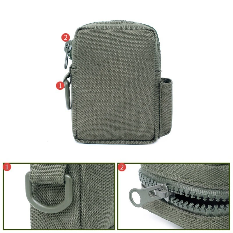 Tactische Mini Molle Pouch, Waterdichte Compacte Edc Tas Met Zijvak Voor Wandelen Kamperen Bergbeklimmen Reizen