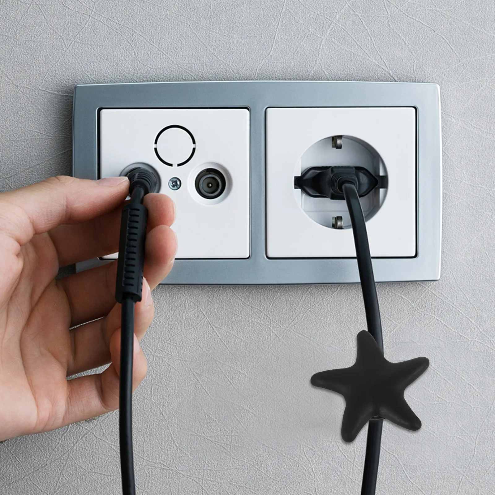 

10pcs Adhesive Cable Holder Plastic Cord Organizer Desktop Wire Keeper Star Shaped Holder For Earphone Keyboard Cable Management