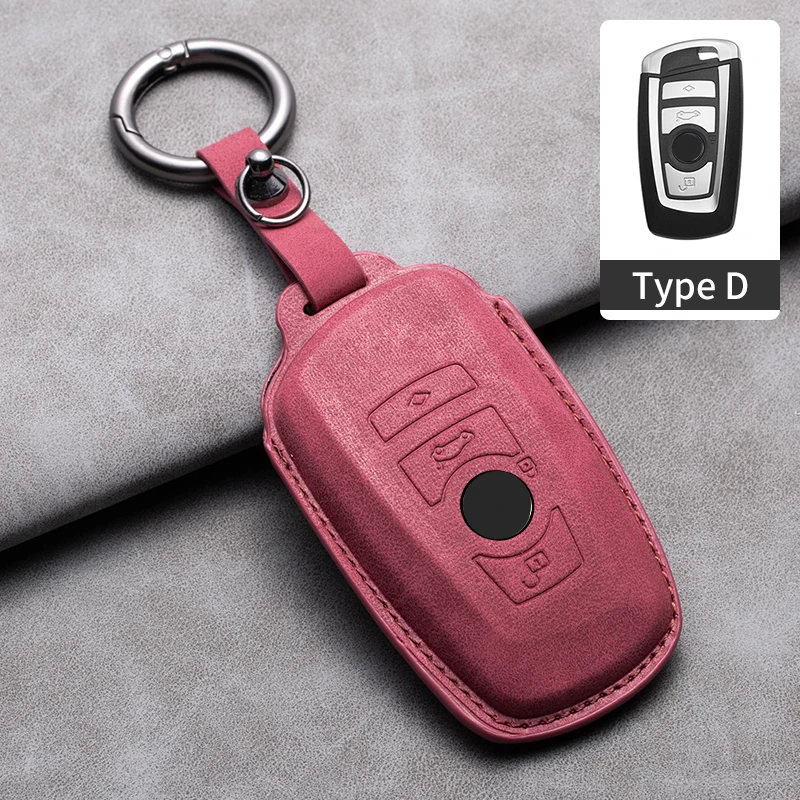 

Car Key Case Cover for BMW F20 F30 G20 F31 F34 F10 G30 F11 X3 F25 X4 I3 M3 M4 1 3 5 Series Suede Leather Car Key Fob Keychain