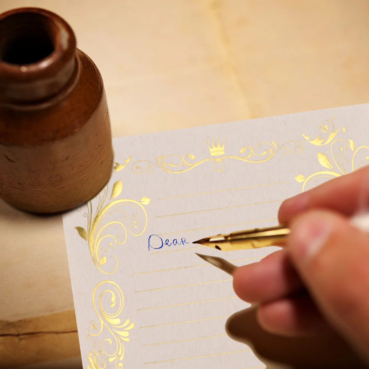 

4 Sets Hot Stamping Letter Paper Vintage Writing Retro Romantic Stationery Love Smooth