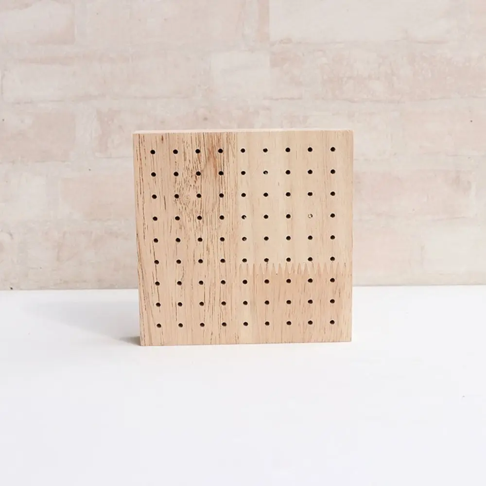 2Pcs 61/81 Hole Wooden Polishing Head Storage Board Save Space 10*10cm Nail Tools Storage Stand Creativity Square