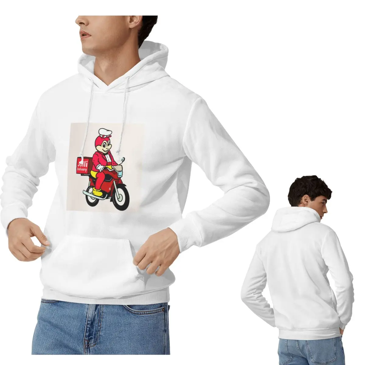 

JOLLIBEE DELIVERY FILIPINO FOOD POCKET TEE Толстовки Мужчины Женщины Пуловер Кофты Модная одежда с длинными рукавами Осень Зима