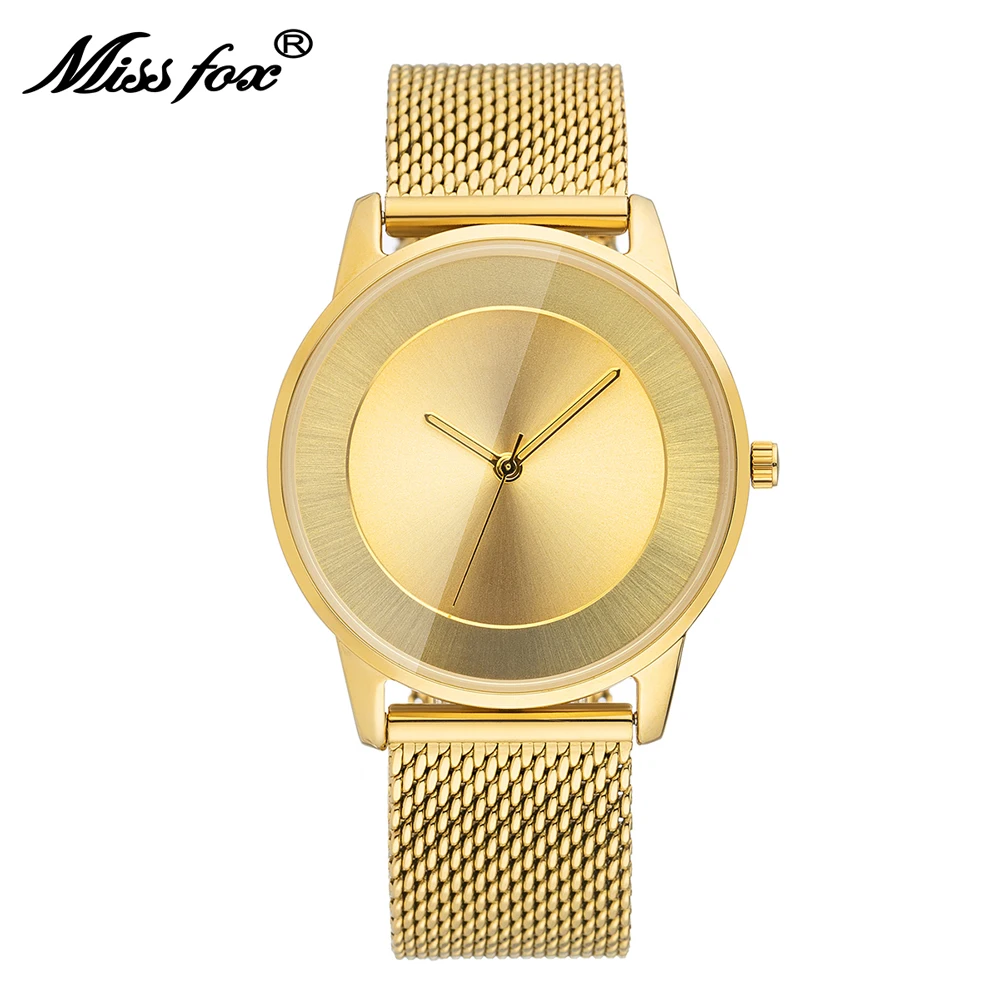 Luxury Brand Wristwatch MISSFOX Minimalist Fashion Quartz Watch Classic Design Waterproof Stainless Steel Wristwatches For Gift