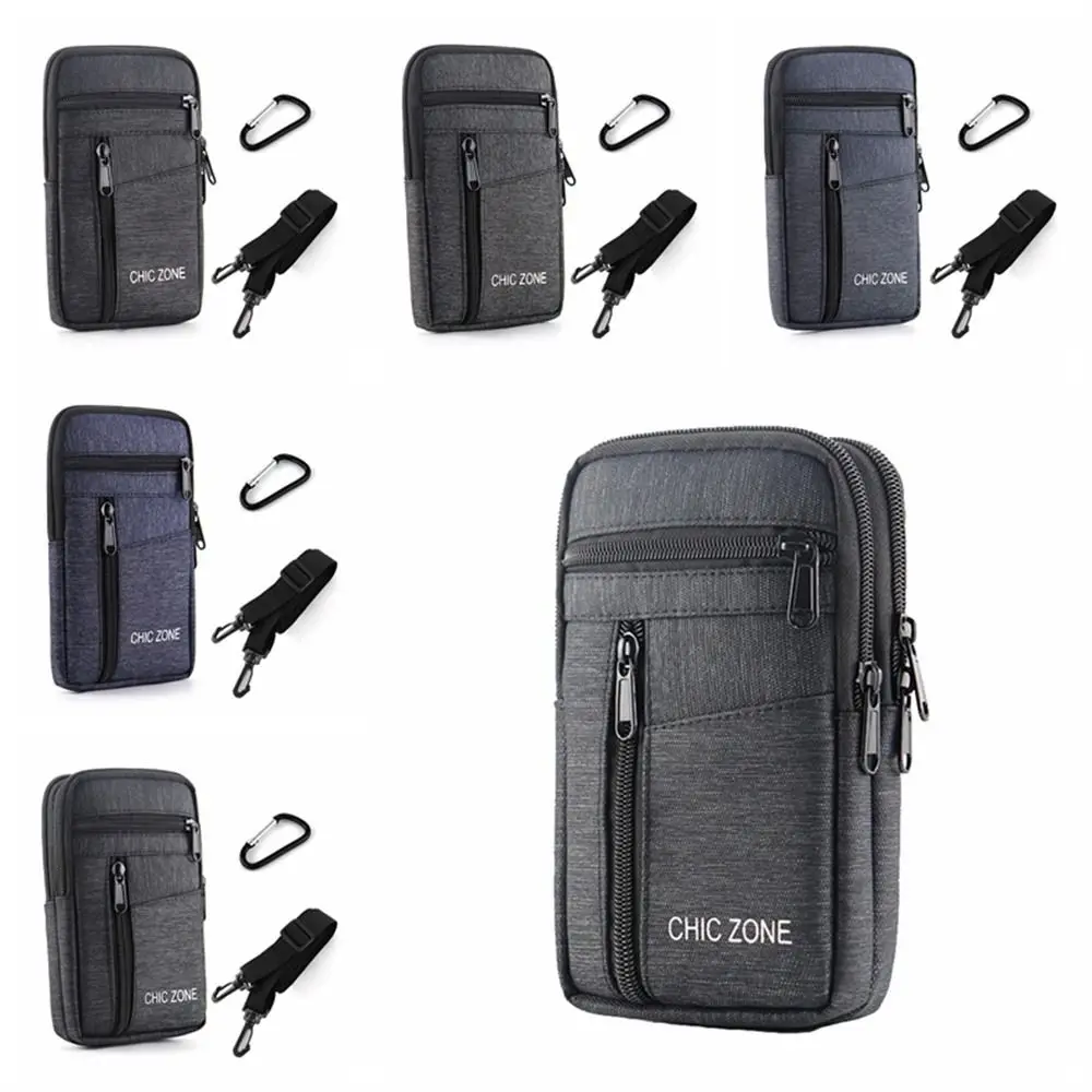Bolsa de telefone masculina à prova d'água com cinto, bolsa de cintura de telefone de camada dupla, leve, armazenamento de telefone ao ar livre