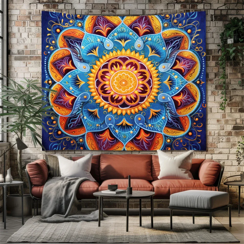 

Light Luxury Tapestry Bohemian Wall Tapestries Mandala Home Decor Bedroom Headboard Aesthetic Background Cloth Room Decoration