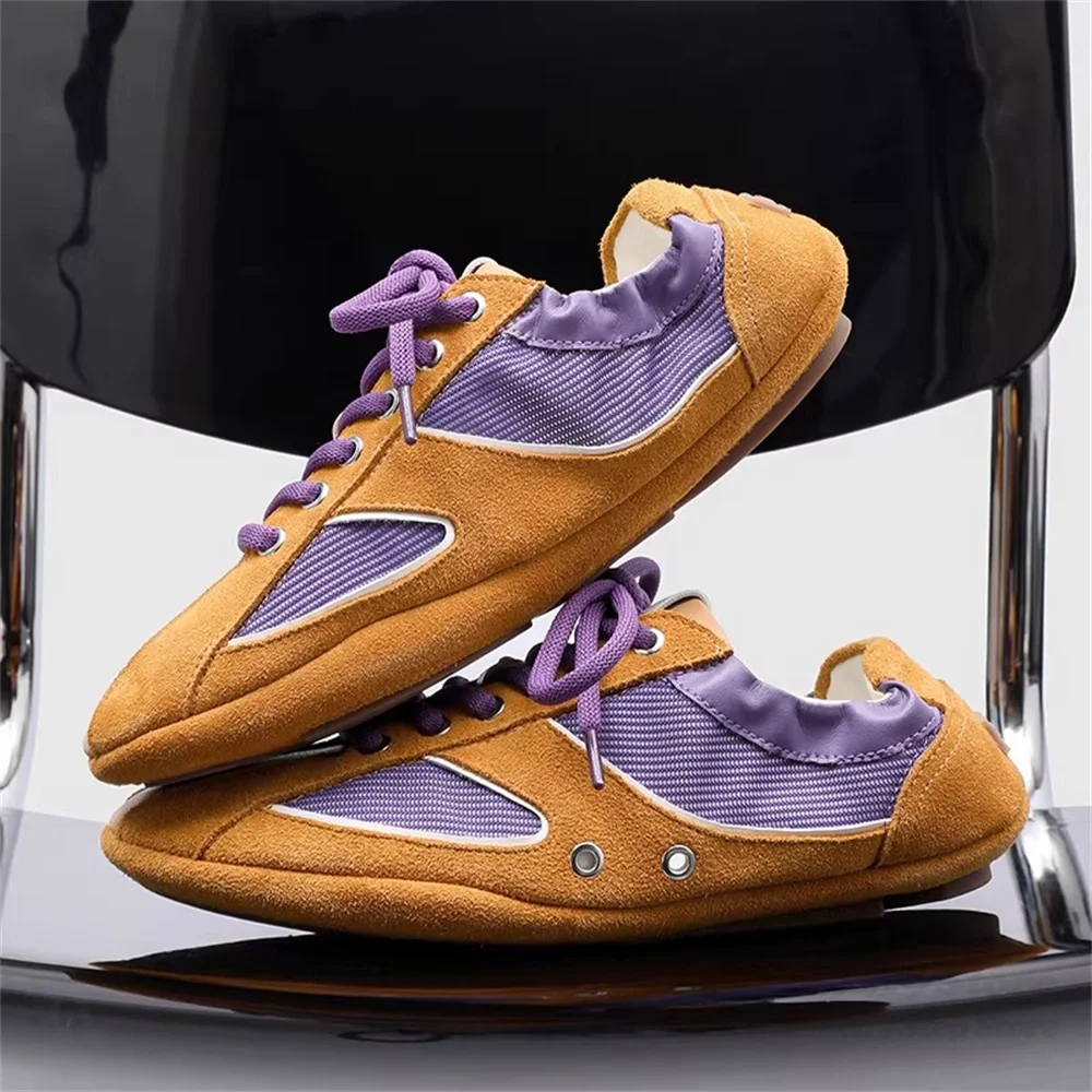 Men's Color Blocking Hiking Shoes Round Toe Thin Soled Outdoor Commuting Retro Lightweight Casual Lace Up Trainers Shoes
