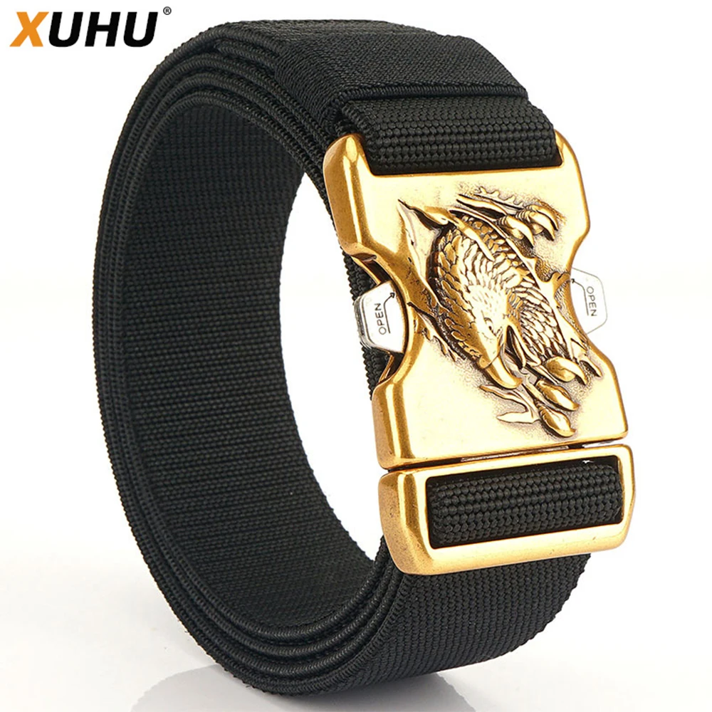 XUHU Men's Belt Outdoor Hunting Metal Tactical Belt Multi-Function Alloy Buckle High Quality Marine Corps Canvas Belt For Men