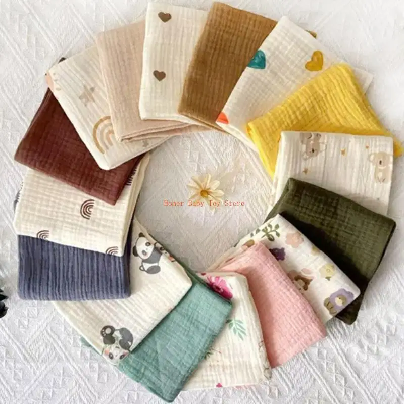 J0PF منشفة مربعة الشكل للأطفال مناديل مريحة لحديثي الولادة مكونة من 3 قطع مقاس 25x25 سم