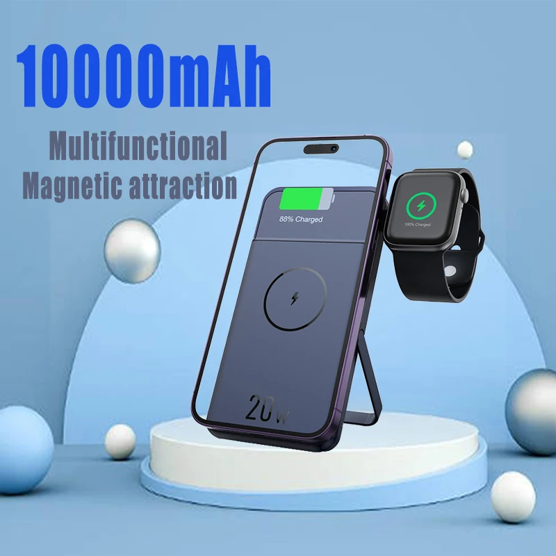 

10000Mah Magnetic Wireless Power Bank 20W fast Charger MacSafe Charging For apple watch For iPhone 12 13 14 Pro Max