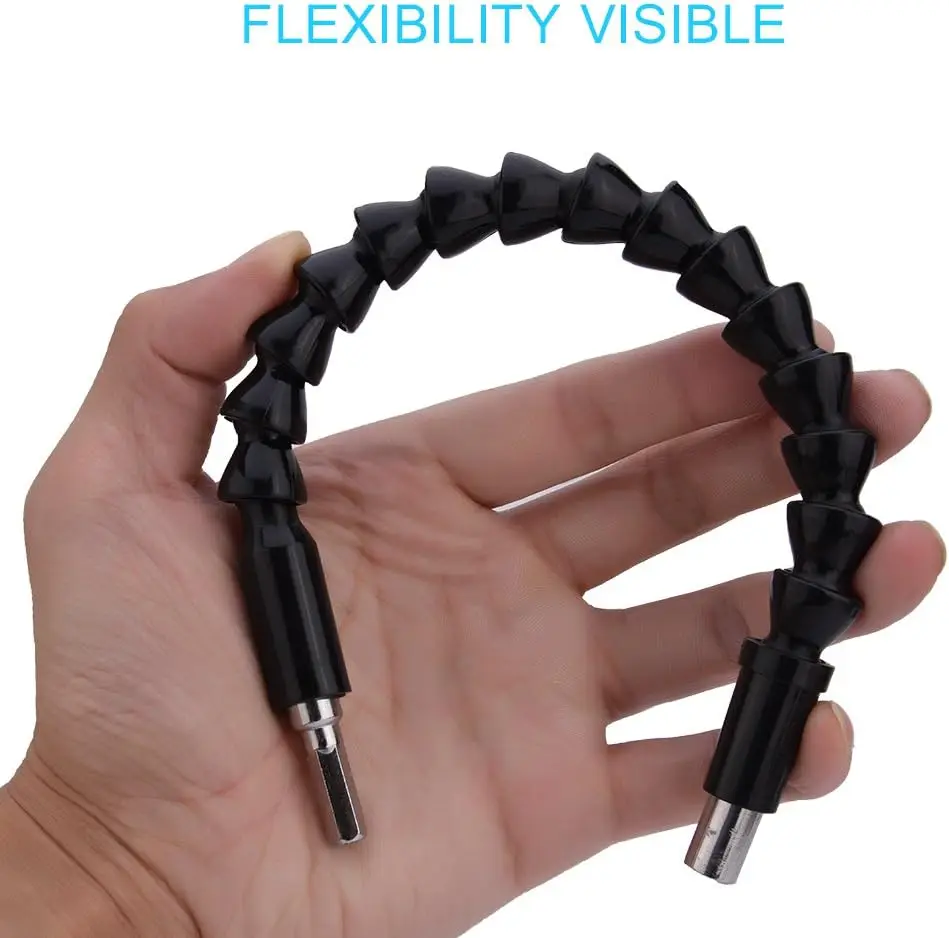 300mm Hexagonal Handle Black Soft Shaft Hand Drill Screwdriver Head Universal Hex Screwdriver Flexible Shaft Driver Extension