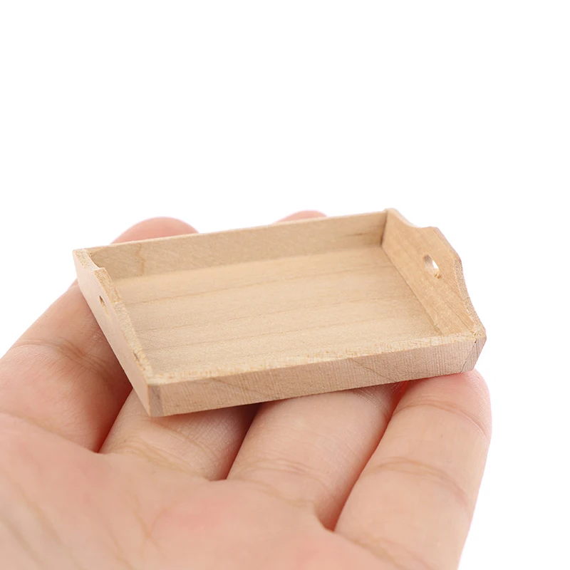 1:12 Dollhouse Miniature Wooden Plate Simulation Tray Model for Doll House Decor