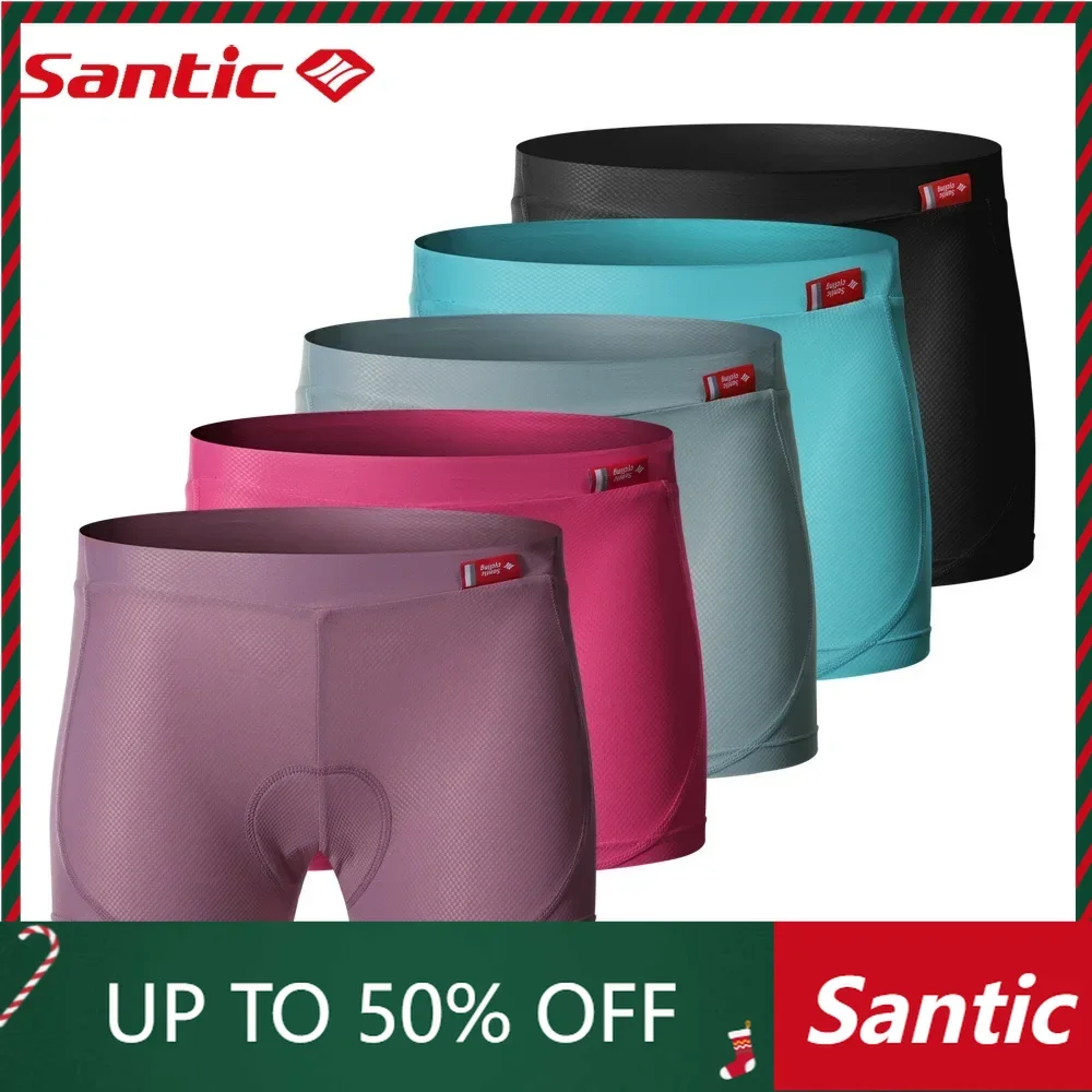 Santic Cycling Shorts Bike Padded Underwear Cycling Shorts Shockproof Road MTB Bike Shorts Women Men Asian Size