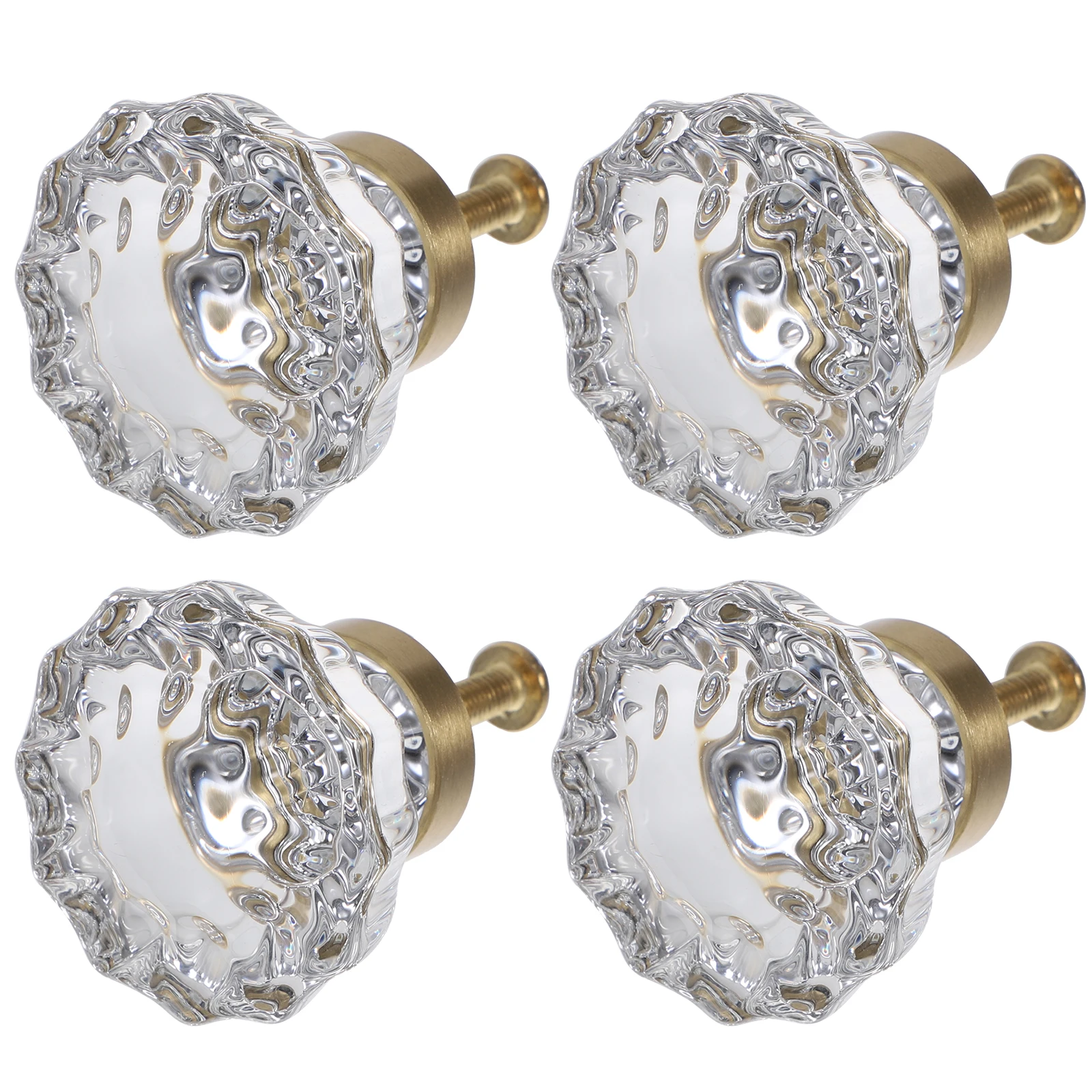 

4 Pcs Crystal Cabinet Knobs Decorative Hardware for Cabinets Drawers Wardrobes Brass Zircon Modern Kitchen Cupboard Pulls