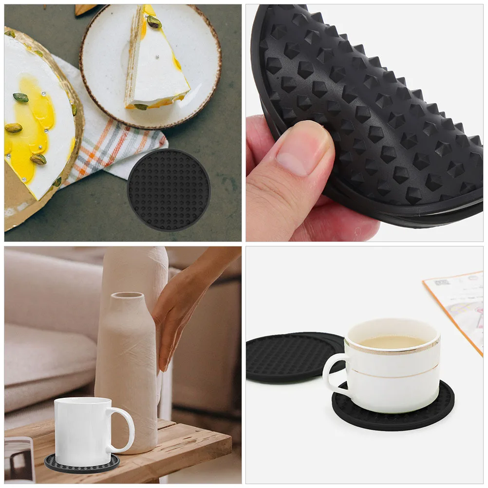 

6Pcs Silicone Coasters for Drinks Heat Resistant Anti Skid Cup Pads Practical Tumbler Pads for Home Office Use