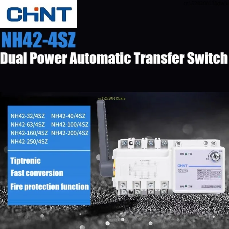 CHINT Dual Power Switch NH42-63/4SZ NH42-100/4SZ NH42-160/4SZ Conversion Switch with Handle NH42 ATS