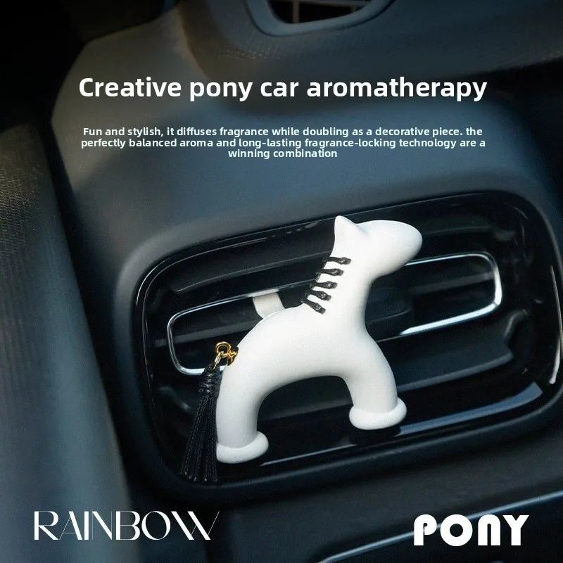 Car Air Vent Fragrance Tablet Auto Perfume Aromatherapy Car Accessory Interior Decoration Year Of Horse Ornament