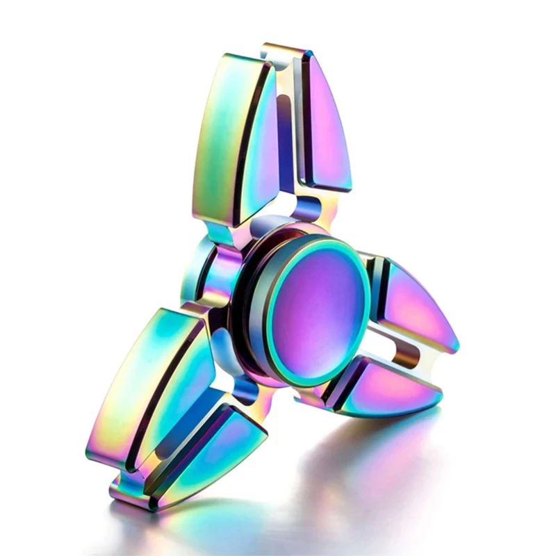 Metal Colorful Finger Spinner Toy Rainbow Fidget Spinner Hand Spinner Anti-Anxiety Toy for Children Adult Relieves Stress Gifts