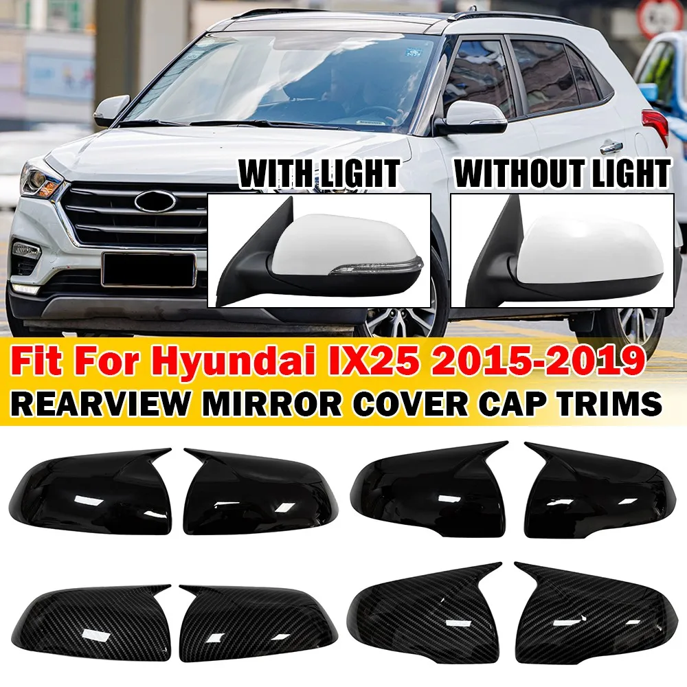 

2 шт. для Hyundai IX25 2015-2019, крышка бокового зеркала заднего вида, крышка крыла, наружная дверь, отделка заднего вида, аксессуары для украшения автомобиля
