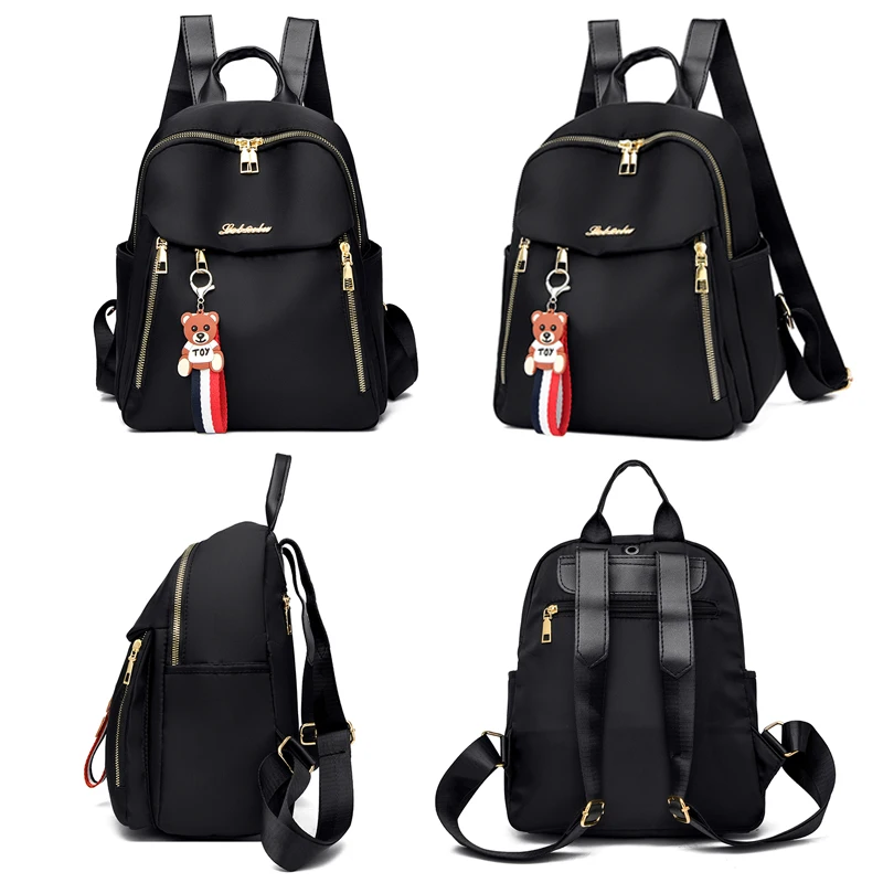 2024 New Large Capacity Simple Style Women Backpack Leisure Travel Anti-theft Backpack Waterproof Fabric Female Shoulder Bag