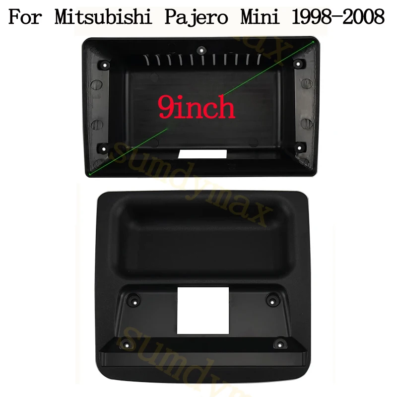 

9 inch Car Frame Audio Fitting Adaptor Dash Trim Kits Facia Panel For MITSUBISHI PAJERO MINI 1998-2008 car Radio Player panel