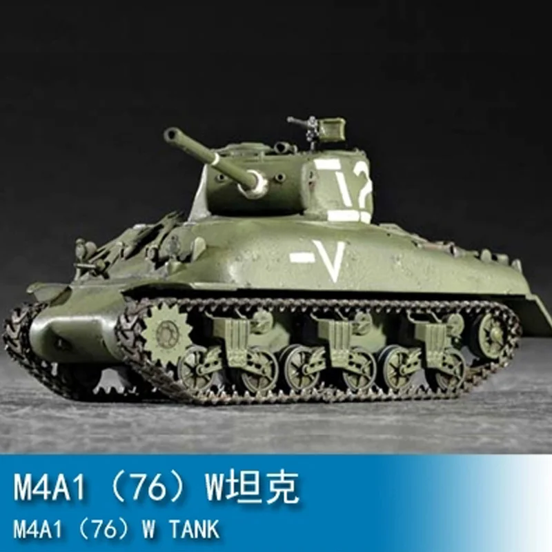 Trumpeter 07222 1/72 Scale American M4A1 (76)W Sherman Medium Tank Static Model