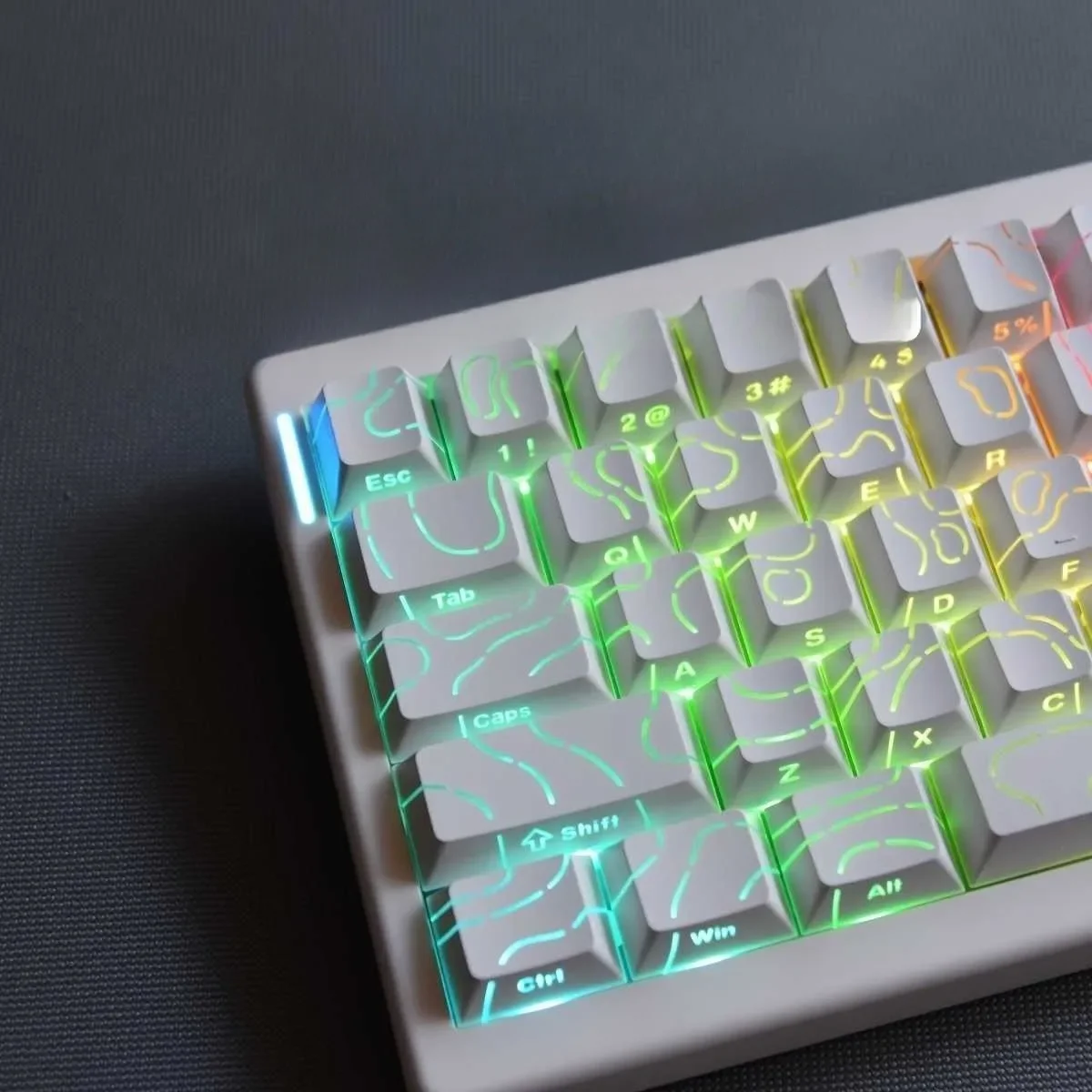 2026 super contorno pbt teclas com brilho lateral, teclado mecânico, altura original de fábrica para 61/68/75/84/87 teclas, teclado de jogo