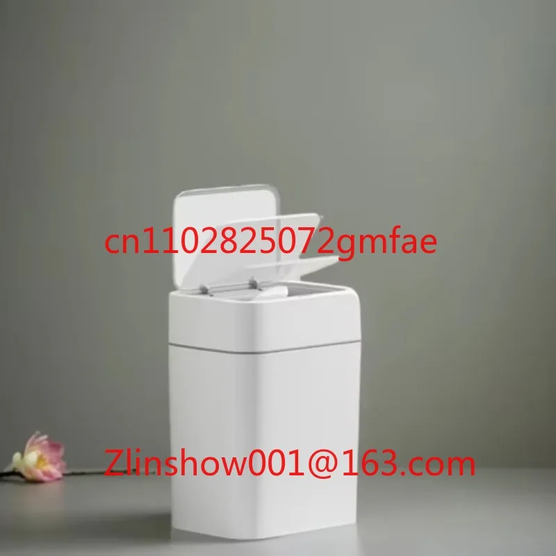 Smart 16L Plastic Rectangular Waste Bin Touchless Household Electronic Trash Can Lid for Indoor