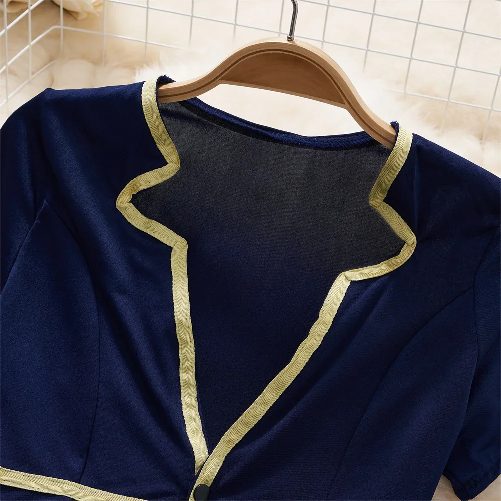 غير النظامية قصيرة الأكمام سليم المحاصيل الأعلى مرونة الخصر ألف خط تنورة قصيرة مجموعة المثيرة الملابس الداخلية تأثيري المرأة الملابس السرية منامة #3