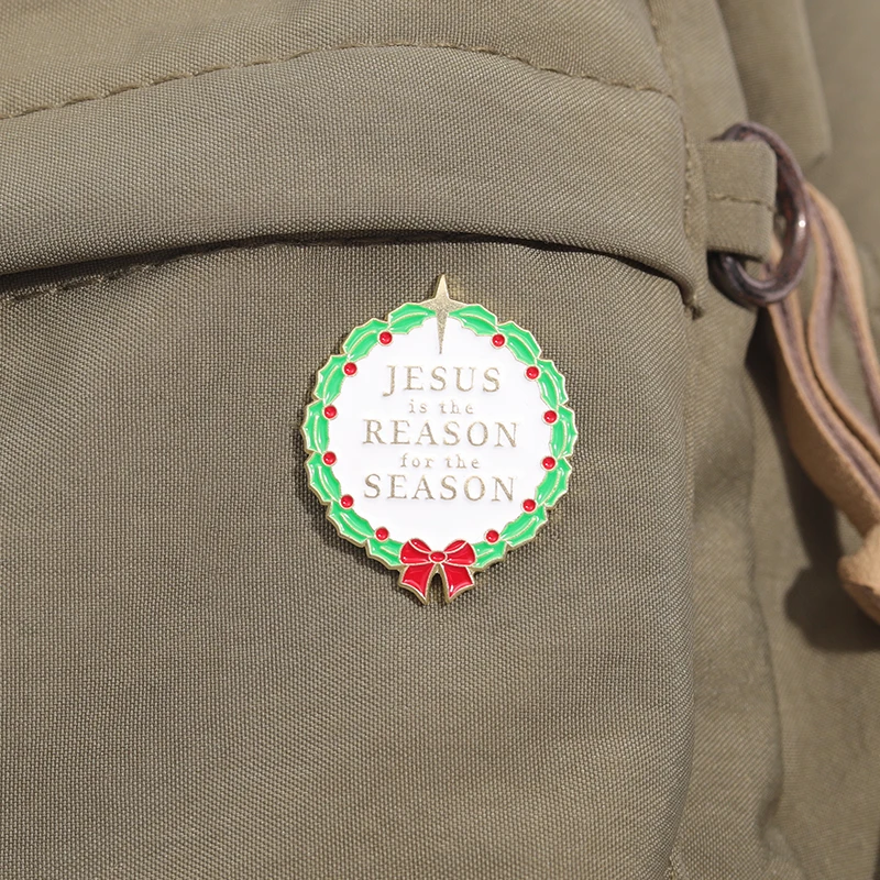 Jesus is The Reasons for The Season Enamel Pin Christmas Faith Catholic Brooch Lapel Badge Jewelry Decoration Gift For Friends