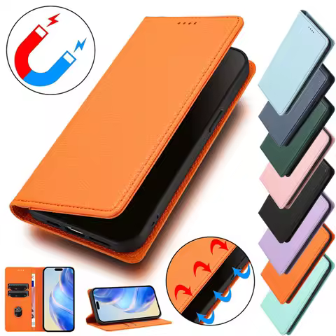 Rfid Blocking Leather Case For Samsung Galaxy S25 S24 S23 S22 S21 S20 Ultra Plus FE 5G Magnetic Wallet Flip Card Slot Cover