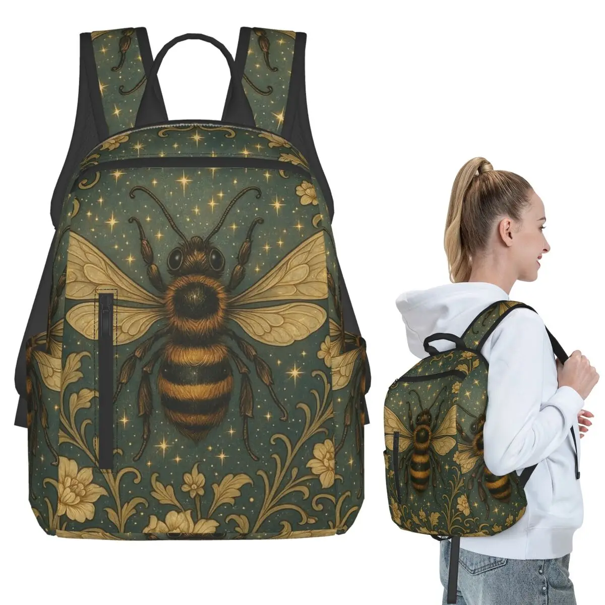 Bee Themed Backpack Student BookBag Kids School Bag Laptop Shoulder Bags Boys Girls