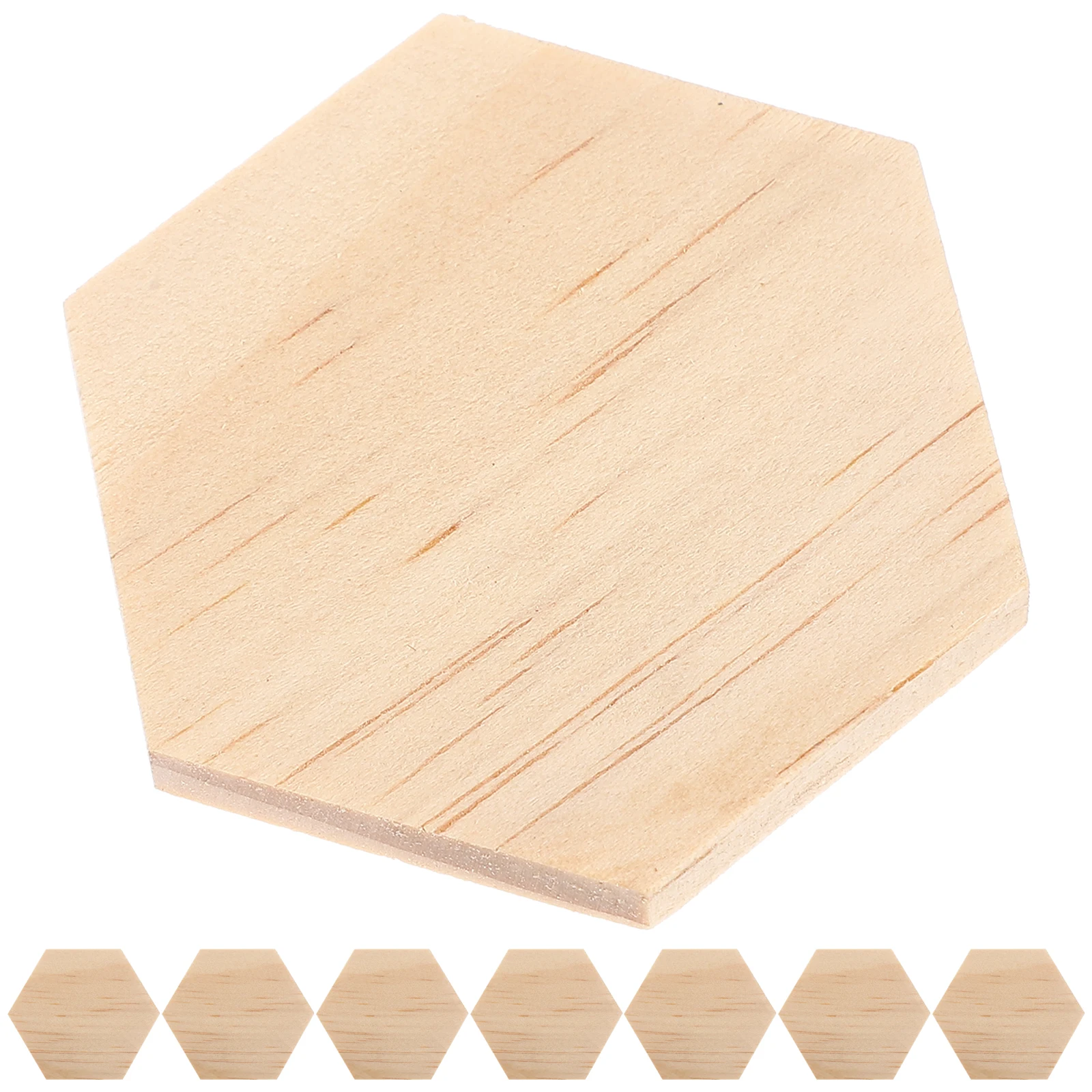 

25pcs Hexagon Wood Slices Unfinished Natural Blank Wooden Pieces for Crafts Decor DIY Projects Home Sewing Accessories