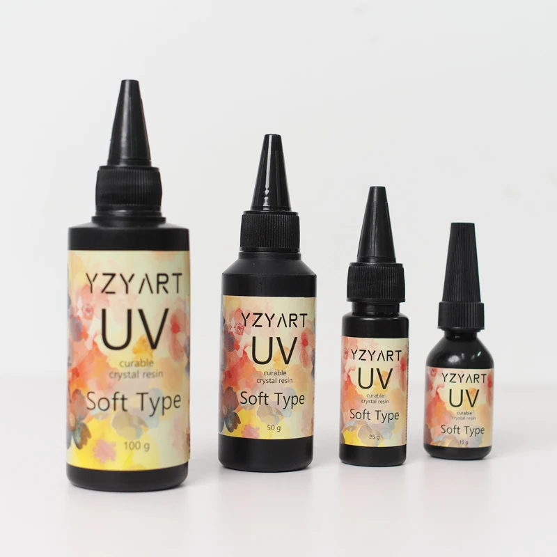 Żywica UV miękka typ 100g elastyczna i zginana krystalicznie przezroczysta ultrafioletowa żywica epoksydowa zestaw żywicy UV do rzemiosła tworzenia biżuterii dekoracji — zdjęcie 3