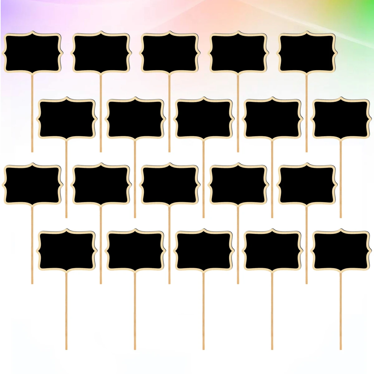 20pcs Wooden Chalkboard Toppers Mini Message Signs Light Garden Plant Labels Wedding Party Decoration Christmas Kids