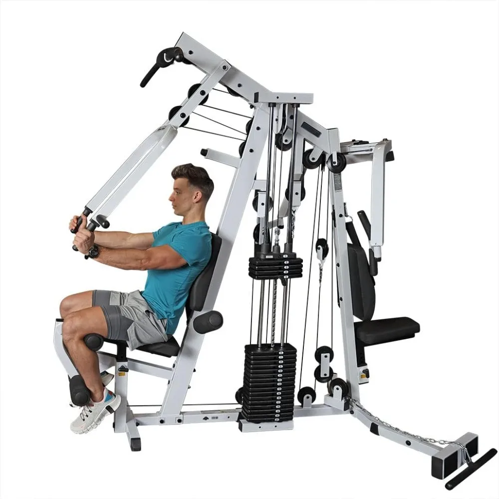 

Multi-Station, Single Weight Stack Home Gym Machine, Arm & Leg Strength Training Functional Exercise Workout Station