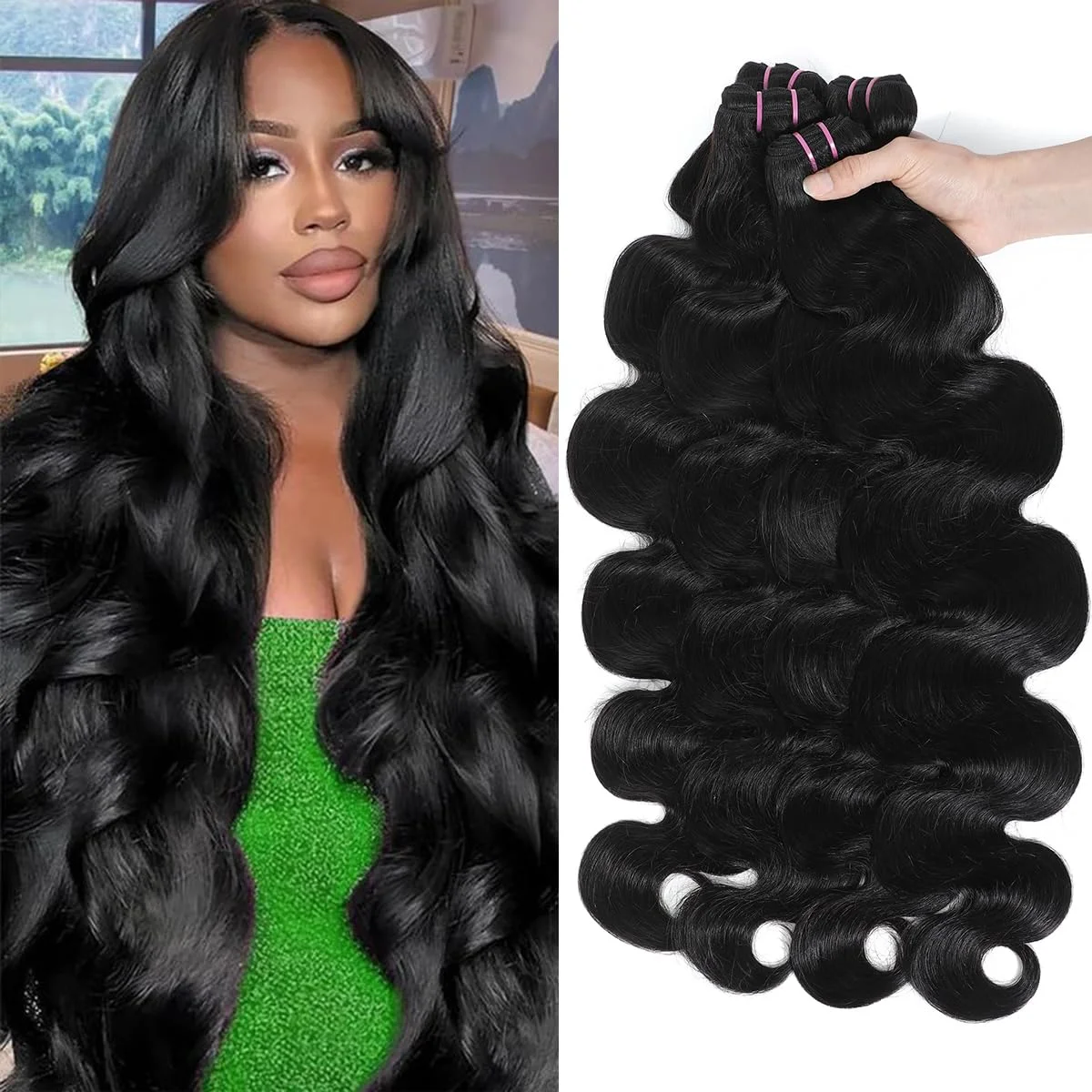 

12A Human Hair Bundles 20 22 24 26 Inch Body Wave 100% Unprocessed Brazilian Virgin Hair 4 Bundles Human Hair Extensions Quick W