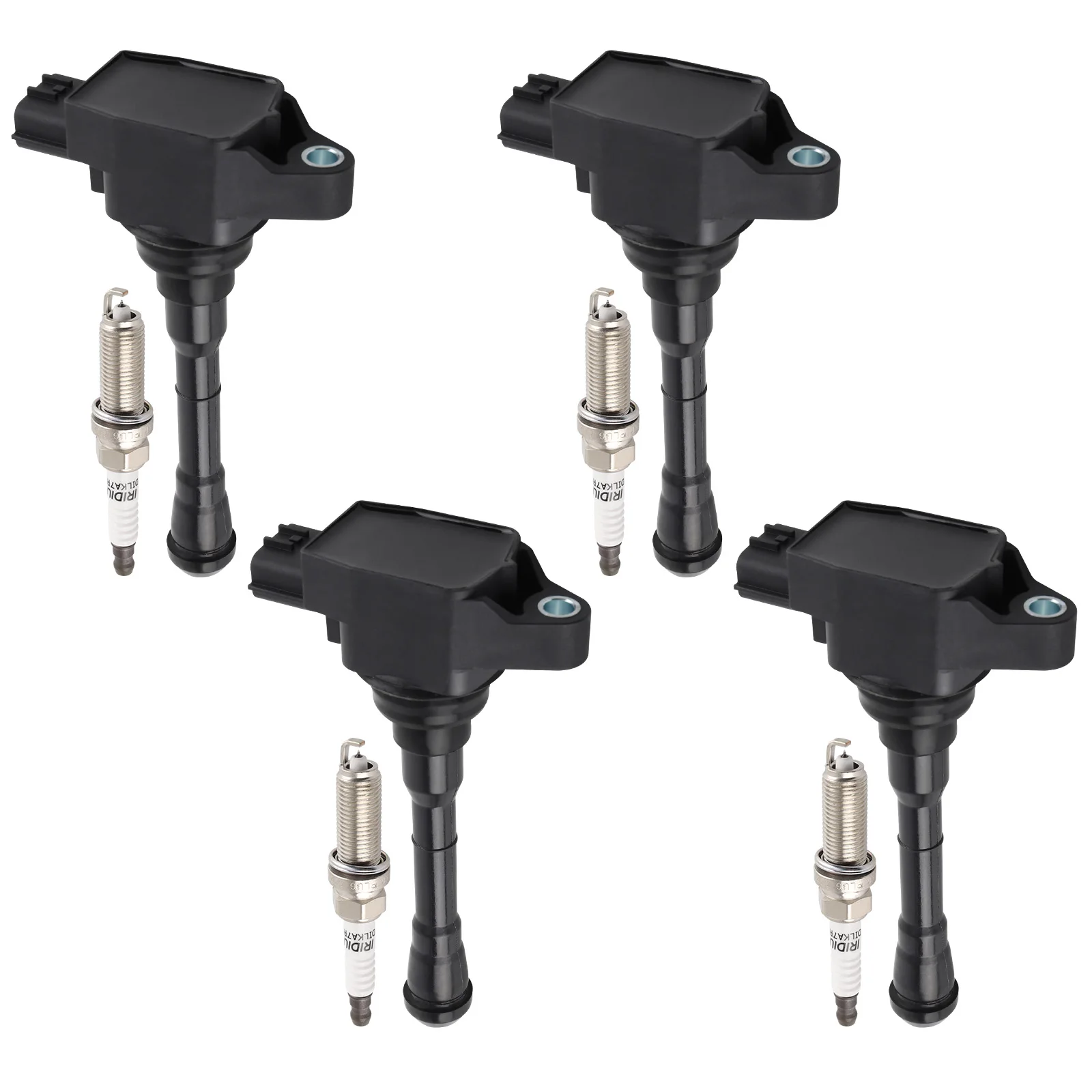 

4X Ignition Coil + 4X Spark Plugs For Nissan Juke 1.6L L4 2011-2017 UF659 91215