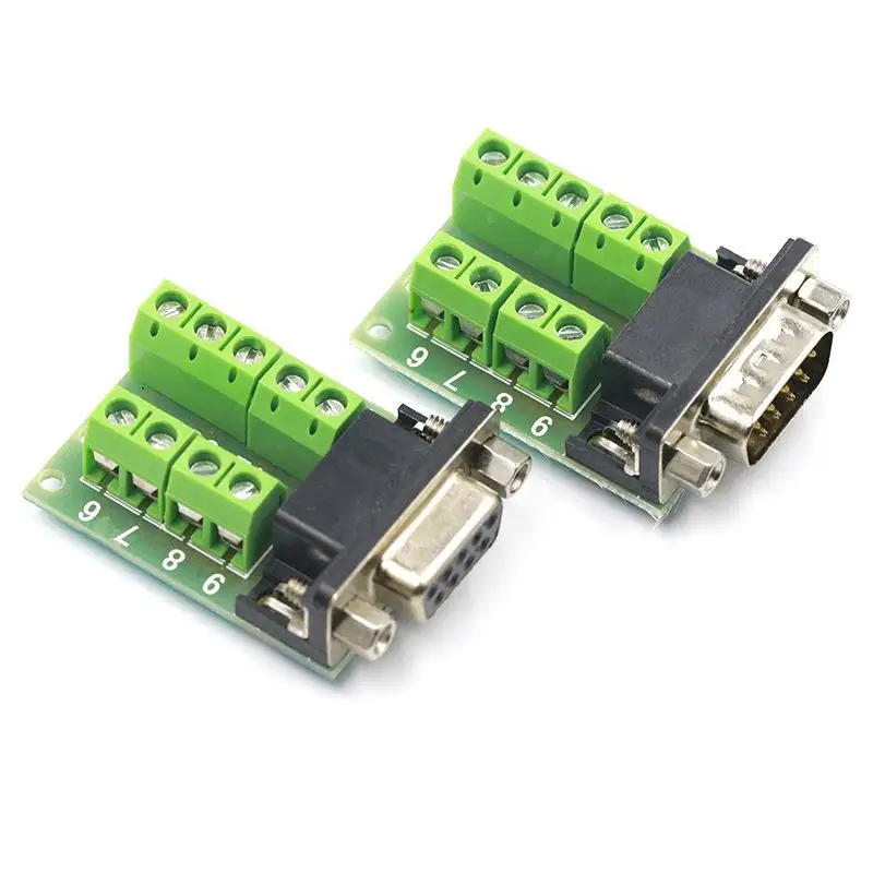 2026 NEW DB9 Solderless RS232 Male Connector Back Side Screw 9Pin Serial COM Breakout Terminals DIY D-SUB Serial Port Adapter
