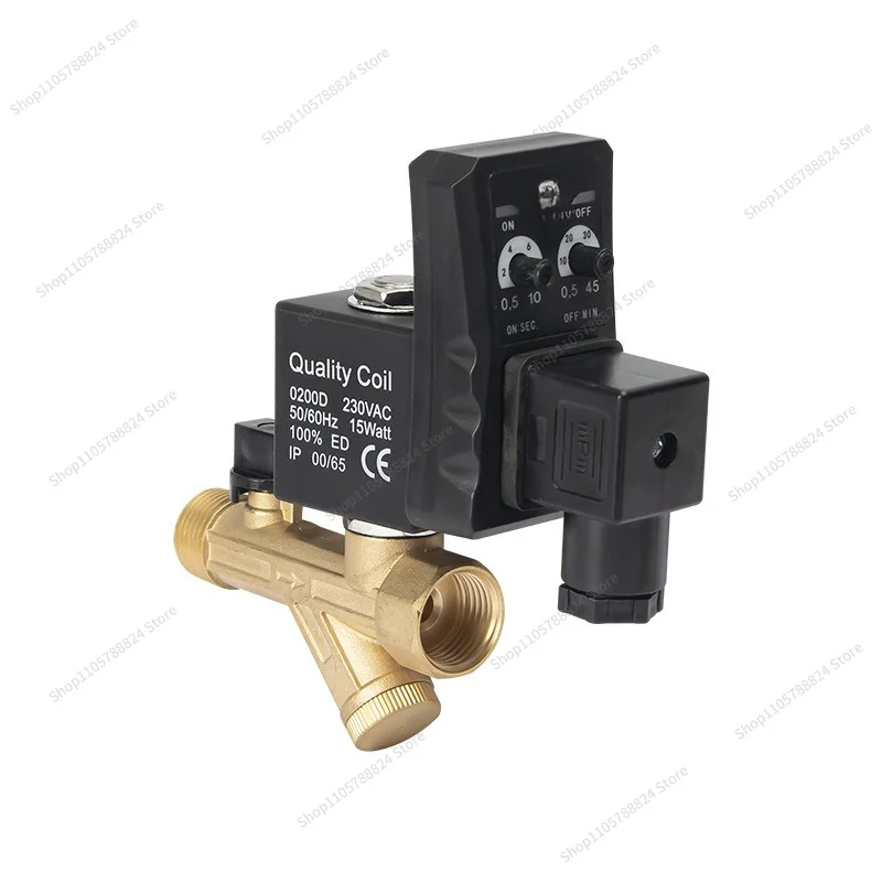 For electronic drain valve brass body timing quantitative automatic drain valve normally closed solenoid valve